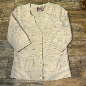 Juicy Couture Beige Cashmere wool Blend Cardigan Size Medium